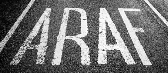 A road sign that says "Araf"
